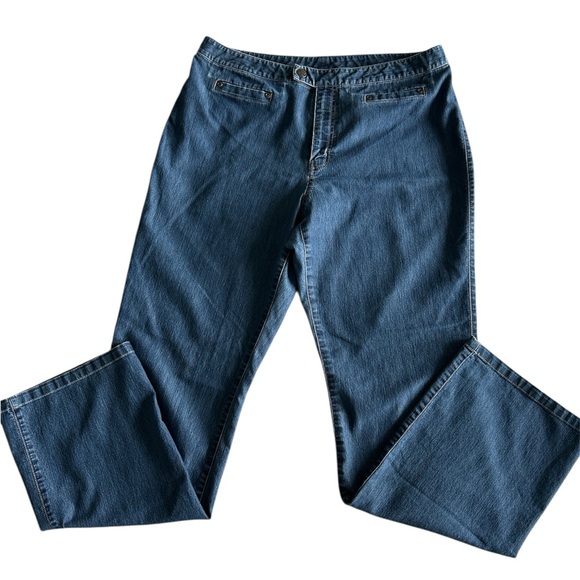 So Blue Sigrid Olsen Womens Jeans Sz 12 Blue Classic Straight Leg Cotton Blend - Picture 1 of 5